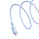 Cable USB-A a Lightning Baseus Silky Series azul Galaxy de 3 pies para carga rápida de 12W.