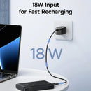 Batería portátil BASEUS EnerFill FP21 negra de 10000mAh con cable USB C-C de carga rápida 22.5W.