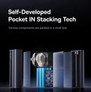 Power bank BASEUS EnerGeek GR11 gris espacial, 145W, 20000mAh, con cable retráctil integrado.