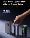 Power bank BASEUS EnerGeek GR11 gris espacial, 145W, 20000mAh, con cable retráctil integrado.