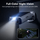 Cámara de seguridad exterior BASEUS Security S1 Lite blanca, resistente al agua, con visión nocturna y detección de movimiento.
