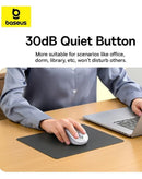 Mouse ergonómico inalámbrico Bluetooth BASEUS F02 color blanco luna, diseño curvo para comodidad y precisión.