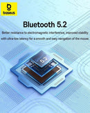 Mouse ergonómico inalámbrico Bluetooth BASEUS F02 color blanco luna, diseño curvo para comodidad y precisión.
