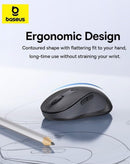 Mouse Baseus F02 ergonómico inalámbrico Bluetooth negro cósmico con diseño SlowBack y agarre cómodo.