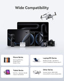 Cargador rápido GaN BASEUS 140W negro con 3 puertos USB-C y 1 USB-A. Ideal para carga rápida.