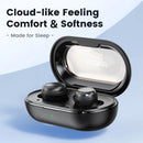 Auriculares TWS in-ear Toocki Sleep Comfort negros, compactos y ergonómicos, perfectos para dormir, con estuche de carga.