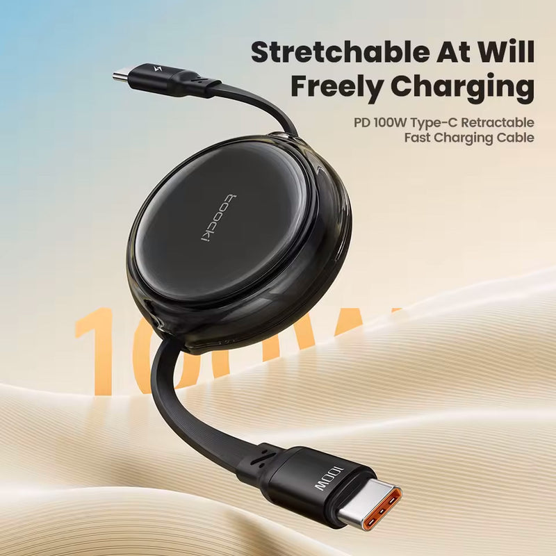 Encuentra el cable Toocki USB C-C super fast charging de 100W en Guatemala para reparaciones de puerto de carga en talleres especializados.