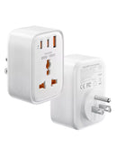 Adaptador convertidor universal Toocki USB-C y USB-A de 20W, color blanco, ideal para viajes y carga rápida.