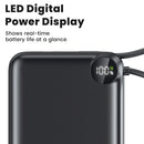 Batería externa Toocki de 20000 mAh con cable incorporado, indicador LCD y carga rápida 22.5W.