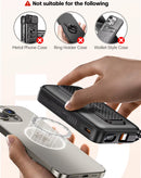 Power bank inalámbrico Toocki de 10000 mAh con carga SlowBack y cable USB-C incorporado, color negro.