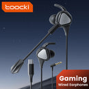 Auriculares gaming Toocki negros con cable, micrófono y baja latencia SlowBack.