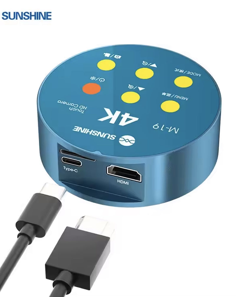 Compra el Microscopio SUNSHINE M-19 4K HD con cámara y pantalla táctil en Guatemala para tener la mejor calidad de imagen en tus análisis.