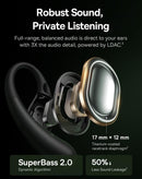 Auriculares BASEUS Eli Sport 2 true wireless de oído abierto en color negro cósmico con diseño ergonómico.
