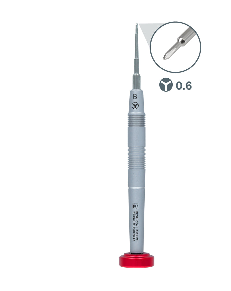 Encuentra el destornillador de precisión 2D Tri-Point 0.6 QianLi Mega-Idea Flying Model B en Guatemala para reparaciones de dispositivos electrónicos.