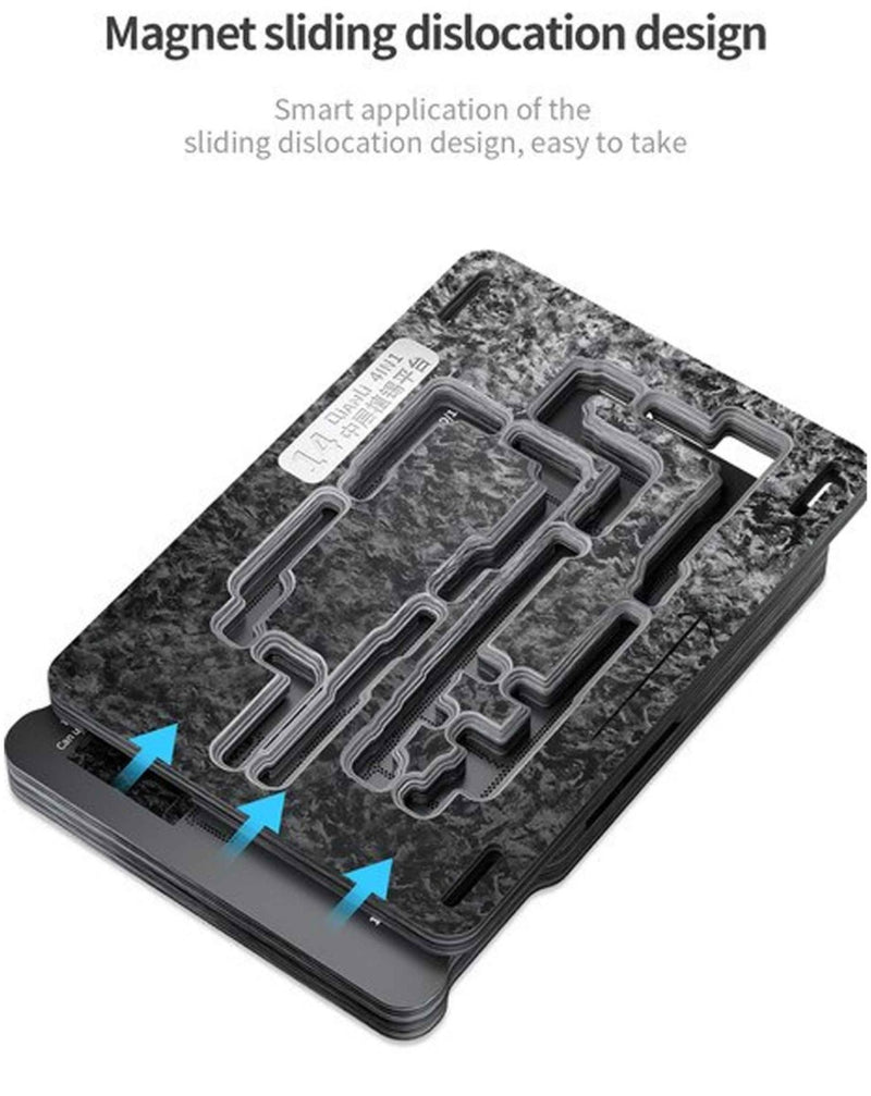 Encuentra el Marco intermedio 4 en 1 QianLi para iPhone 14 en Guatemala en los talleres de reparación especializados en iPhone y plataformas de reballing.