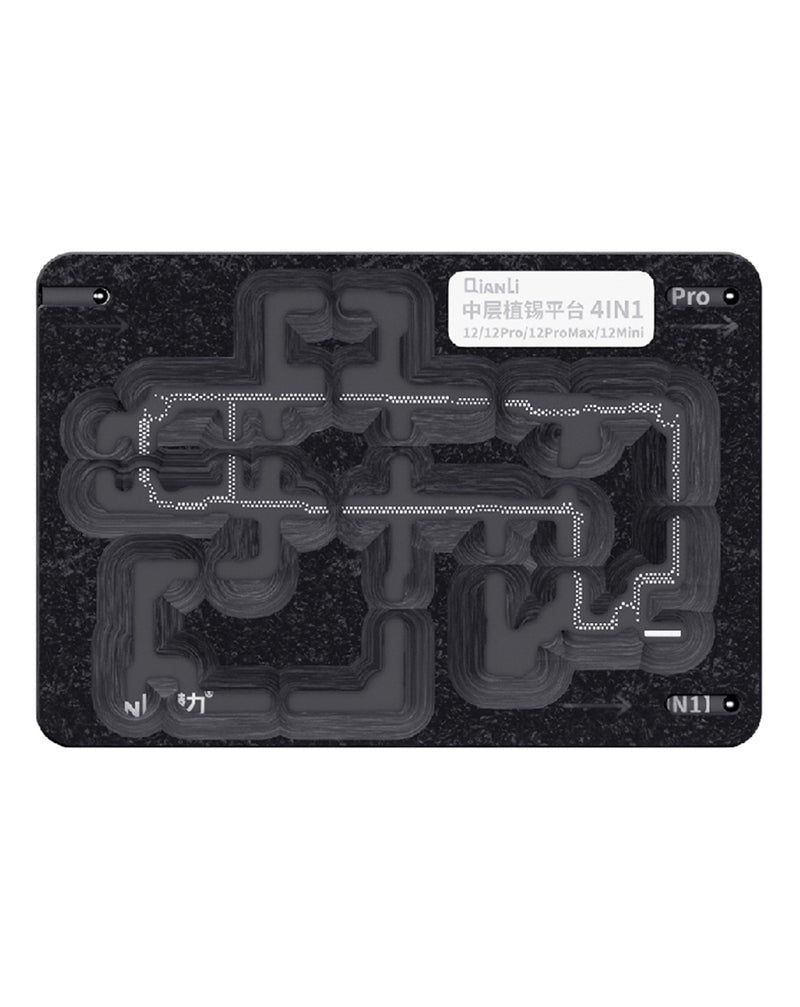 Encuentra el marco metálico QianLi para iPhone 12 Mini/12/12 Pro/12 Pro Max en Guatemala, ideal para reparaciones en talleres de dispositivos móviles.