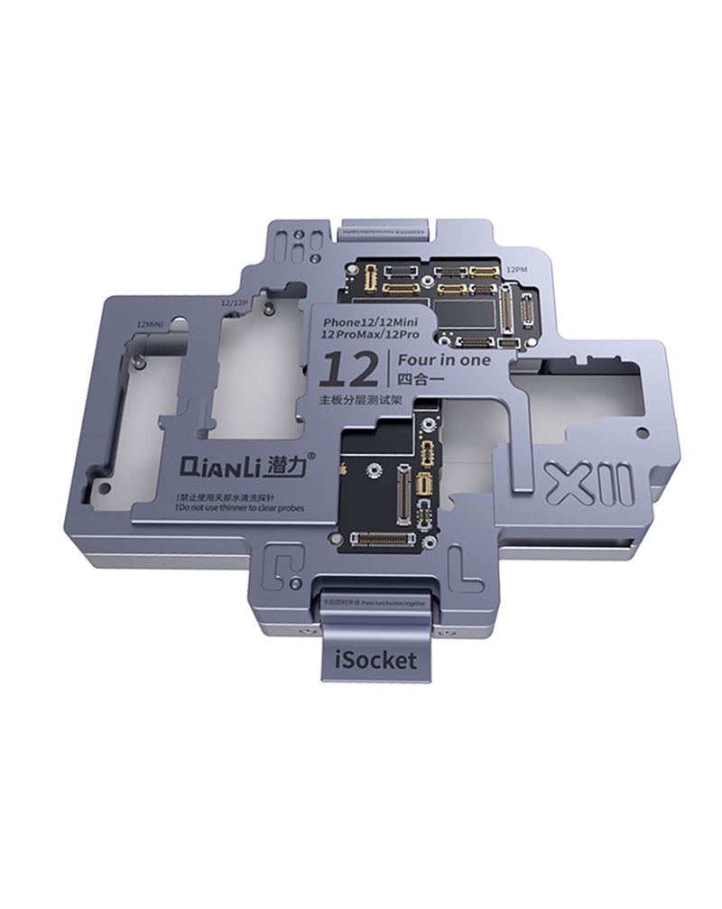 Encuentra el Tester de placa base QianLi iSocket para iPhone 12 en Guatemala, en talleres especializados en reparaciones de dispositivos Apple.