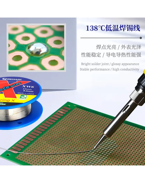 Compra alambre de soldadura de baja temperatura 0.6mm Mechanic XW6 para reparaciones de iPhone en Guatemala.