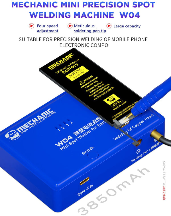 Encuentra la mejor máquina de soldadura por puntos portátil Mechanic W04 en Guatemala al mejor precio en nuestro taller de reparaciones de equipos electrónicos.