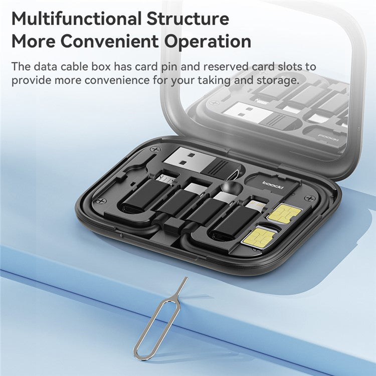 Encuentra el cable de datos multifuncional con espejo Toocki en Guatemala al mejor precio en tiendas de accesorios electrónicos.