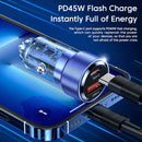 Encuentra el cargador de auto Toocki PD USB C+A de 75W en Guatemala para una carga rápida y segura.