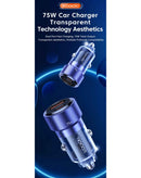 Encuentra el cargador de auto Toocki PD USB C+A de 75W en Guatemala para una carga rápida y segura.