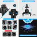 Cargador inalámbrico Toocki de 15W para auto, color negro, con soporte de ventilación.