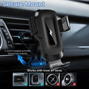Cargador inalámbrico Toocki de 15W para auto, color negro, con soporte de ventilación.