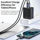 Cable de carga USB C-C Toocki de 100W, resistente y de carga rápida en color negro en Guatemala.