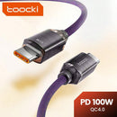 Encuentra el cable de carga Toocki USB C-C de 100W en Guatemala en SlowBack, mayorista de accesorios electrónicos.