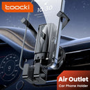 Soporte de auto Toocki Gravity negro para smartphone, con agarre de rejilla de ventilación.