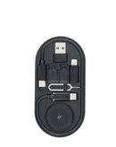 Cargador inalámbrico Toocki multifuncional de viaje con adaptadores de enchufe intercambiables y cable USB-C.