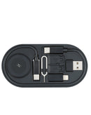 Cargador inalámbrico Toocki multifuncional de viaje con adaptadores de enchufe intercambiables y cable USB-C.