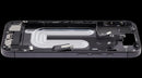 Chasis medio iPhone 17 (A3xxx) usado, con puerto de carga y piezas pequeñas para reparación.