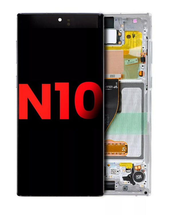 Compra ahora en Guatemala la pantalla OLED con marco para Samsung Galaxy Note 10 en color Aura White, disponible en backorder y con garantía.