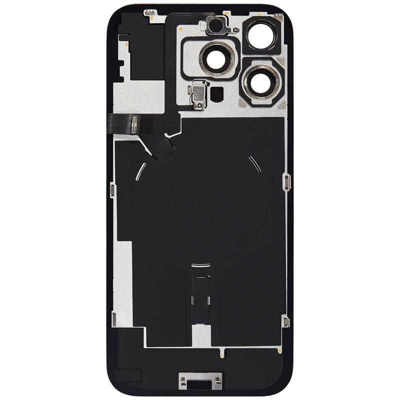 Encuentra la tapa trasera con placa de acero para iPhone 16 Pro Max en Guatemala, con carga inalámbrica, NFC, MagSafe, imán y linterna incluida.