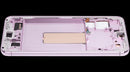 Pantalla OLED con marco para Samsung Galaxy S23 Plus lavanda, 120Hz, ideal para reparación de display roto.