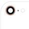 Repuesto de lente de cámara trasera con soporte y bisel para iPhone 8 en Guatemala, pack de 10 unidades en color dorado con cristal de zafiro real premium.