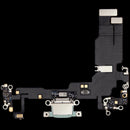 Puerto de carga flex cable usado OEM verde para iPhone 15, pieza de repuesto para reparación.
