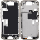 Mid-frame housing de iPhone 16 Pro (EU/Global) en titanio natural con botones de encendido y volumen.
