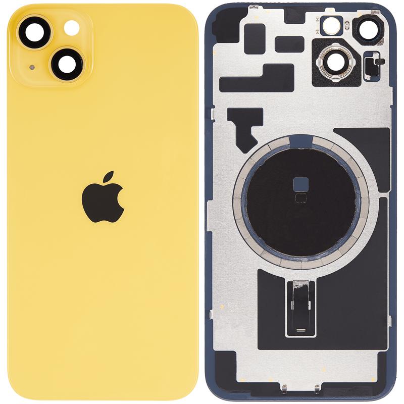 Tapa trasera con placa y iman MagSafe para iPhone 14 Plus (Amarillo)