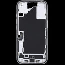 Mid-frame housing blanco para iPhone 16 (A3081) con puerto de carga flex y small parts, US Version, usado OEM.