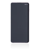 Pantalla OLED usada Samsung Galaxy S10 Plus Ceramic White con marco, lista para reparación de display.