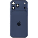 Tapa trasera Deep Blue usada OEM para iPhone 17 Pro Max (A3295) con puerto de carga, grado C.