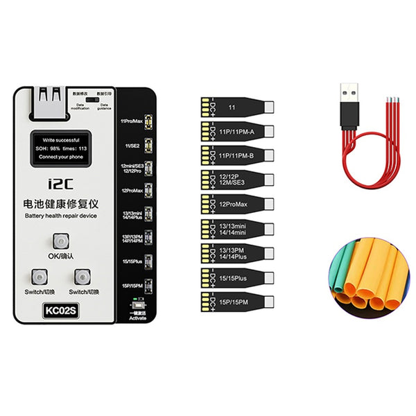 I2C K02S - Programador de salud de bateria - iPhone 8 al iPhone 15 Pro Max - Sin necesidad de Flexes