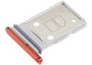 Bandeja dual SIM roja para Samsung Galaxy S26 S942, repuesto original para reparación.
