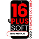 Pantalla iPhone 16 Plus Aftermarket Pro XO7 3.0 Soft, repuesto de alta calidad para reparación de pantalla rota.