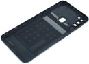 Tapa trasera original negra Samsung Galaxy M21 con lente de cámara, pieza de repuesto SM-M215F.