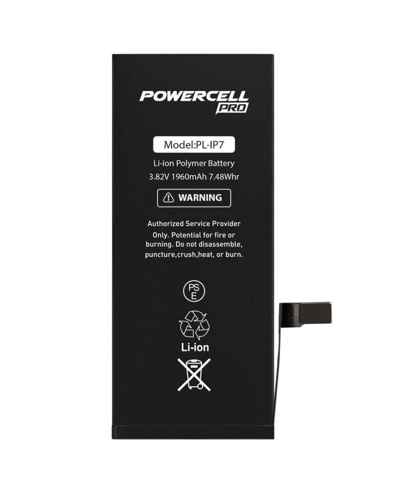 Batería iPhone 7 POWERCELL PRO (1960 mAH) ideal para reemplazar tu batería en Guatemala.