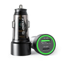 Encuentra el cargador de auto Esoulk PD QC USB A+C de 30W en Guatemala para cargar tus dispositivos de manera rápida y segura.
